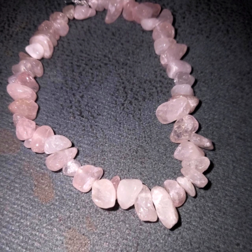 Hand Crafted Rose quartz gemstone bracelet
